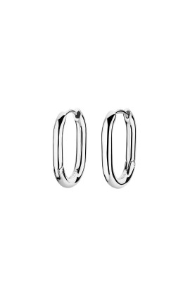 SMALL OVAL HOOPS SILVER