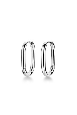 LARGE OVAL HOOPS SILVER