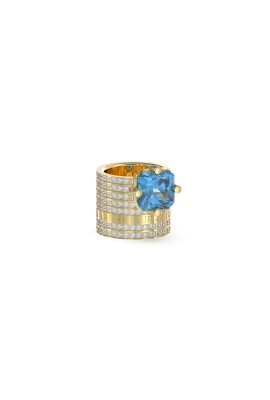 GUESS FLASHING LIGHTS - Ženski prsten sa plavim kristalom