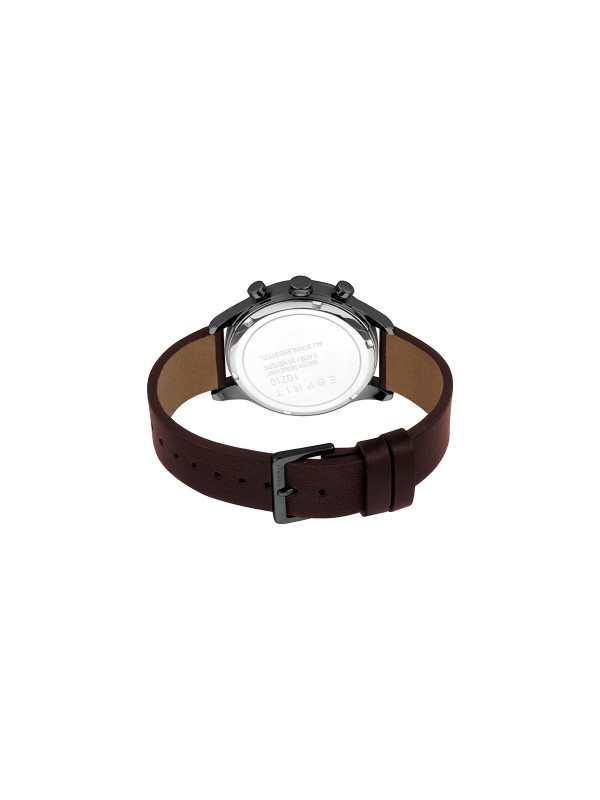 Esprit muški ručni sat - elegantni model sa braon kožnim kaišem i brojčanikom u atraktivnog "gun metal" boji, poručite putem S&L Jokić online prodavnice.