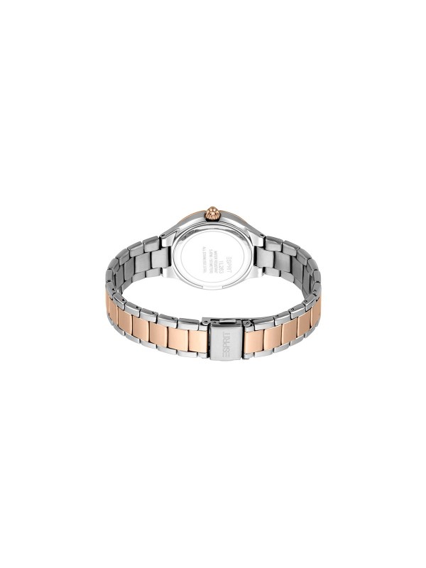 ESPRIT WATCHES dvobojni ženski sat od nerđajućeg čelika u kombinaciji boja srebro i ružičasto zlato. Sat je vodootporan do 50m.