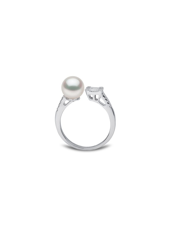 Yoko London prsten sa japanskim Akoya biserima biserima i dijamantima (0,29ct) u belom zlatu od 18ct, poručite putem S&L Jokić online shop-a.