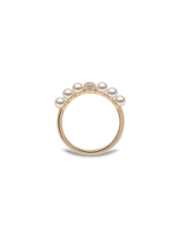Yoko London prsten sa japanskim Akoya biserima biserima i dijamantima (0,10ct) u žutom zlatu od 18ct, poručite putem S&L Jokić online shop-a.