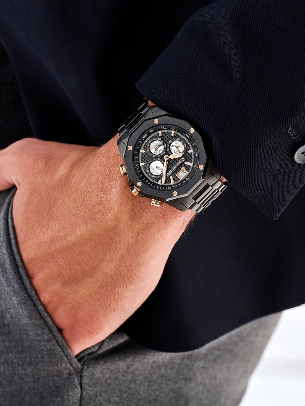 Cerruti 1881 Molveno analogni muški ručni sat - model od nerđajućeg čelika u crnoj boji, brzo i lako poručite putem S&L Jokić online prodavnice.