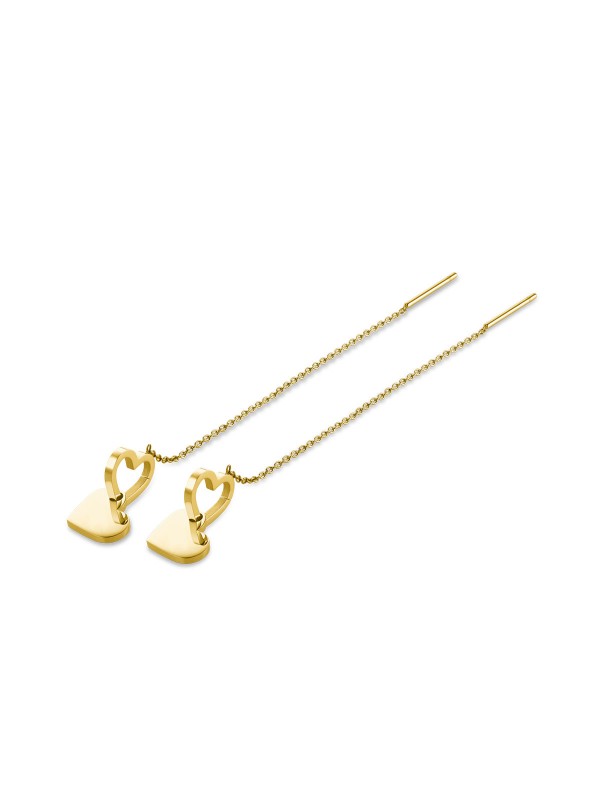 Izaberite zlatne viseće minđuše Double Heart za romantičan izgled. Dodajte eleganciju i sjaj u svoju kolekciju nakita.