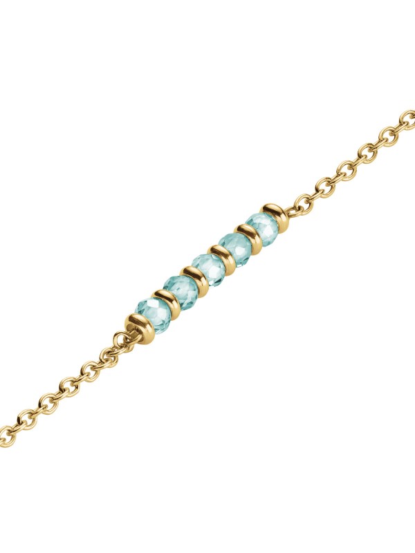 Sinonim za stil i kvalitet - ROSEFIELD BLUE 5 RAW STONE GOLD - Boja žutog zlata ✔️Pet plavih kristalčića ✔️- Poručite online!