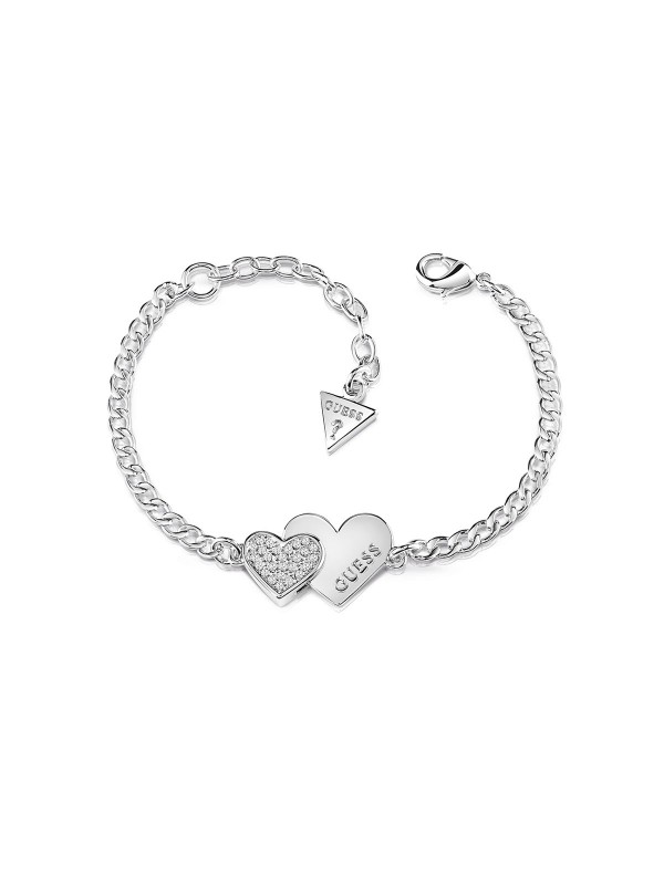 Guess narukvica od nerđajućeg čelika u boji srebra sa motivom: srce sa Swarovski kristalima. Nova kolekcija nakita. Poručite na S&L Jokić, dostava je besplatna.