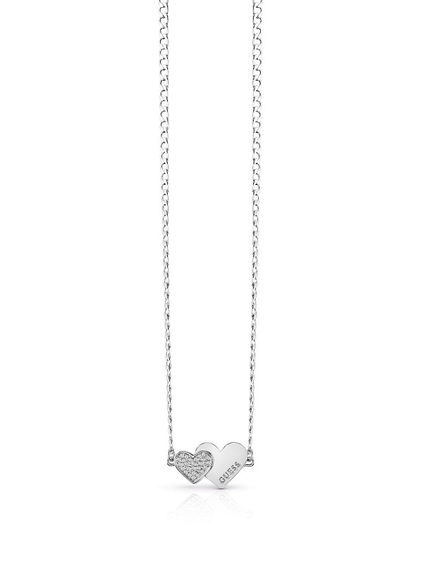 Guess ogrlica od nerđajućeg čelika u boji srebra sa motivom: srce sa Swarovski kristalima. Nova kolekcija nakita. Poručite na S&L Jokić, dostava je besplatna.