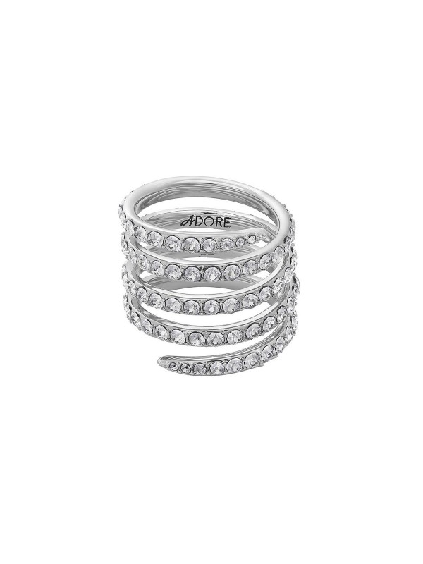Spiralni prsten platiniran rodijumom i optočen Swarovski® kristalima.
Šik dizajn predstavlja  savršen detalj za svaki izgled.
Veličina: 55 (M)