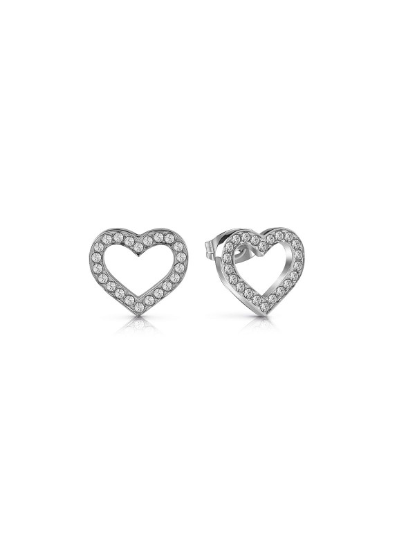 Minđuše u obliku srca od nerđajućeg čelika u boji srebra sa Swarovski® kristalima