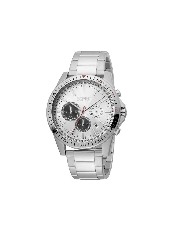 ESPRIT WATCHES praktičan i klasičan muški sat od nerđajućeg čelika u boji srebra sa srebrnim brojčanikom. Vodootporan do 50m.