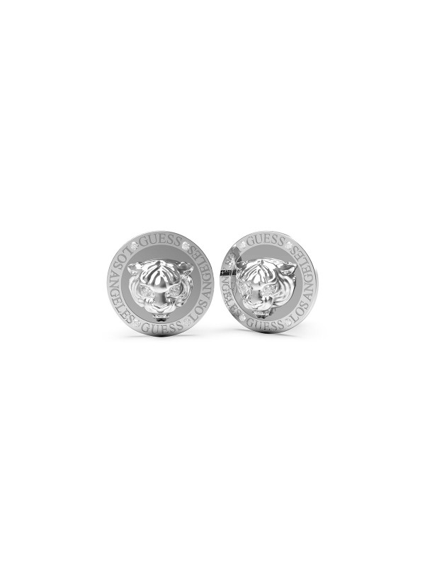 Guess Daktari minđuše u obliku medaljona sa glavom tigra - atraktivni model JUBE01360JWRHT/U u boji srebra, lako poručite u S&L Jokić online shop-u.