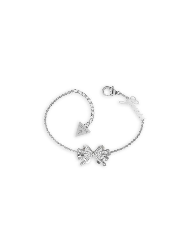 Guess A-Bow You ogrlicu u boji srebra, model sa detaljem u obliku mašne sa cirkonima - JUBB01327JWRHS, lako poručite u S&L Jokić online prodavnici.