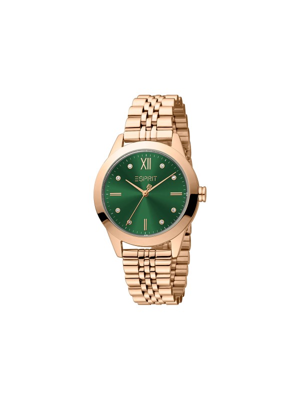ESPRIT BOX SET - ženski ručni sat u boji ružičastog zlata i čvrstu čeličnu narukvicu u istoj boji, lako odaberite i poručite u S&L Jokić online prodavnici.