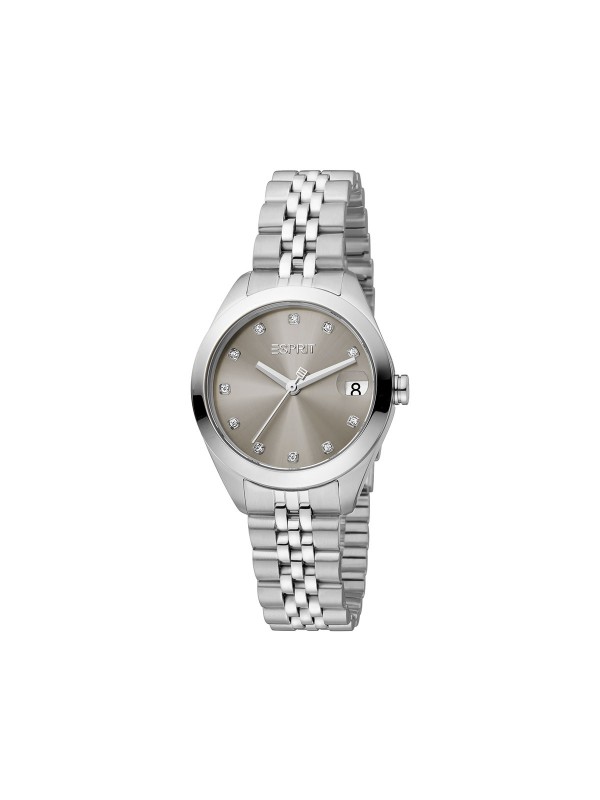 ESPRIT BOX SET - ženski ručni sat u boji srebra (sa sivim brojčanikom ukrašenim cirkonima) i narukvicu u boji srebra, lako poručite u S&L Jokić online shop-u.