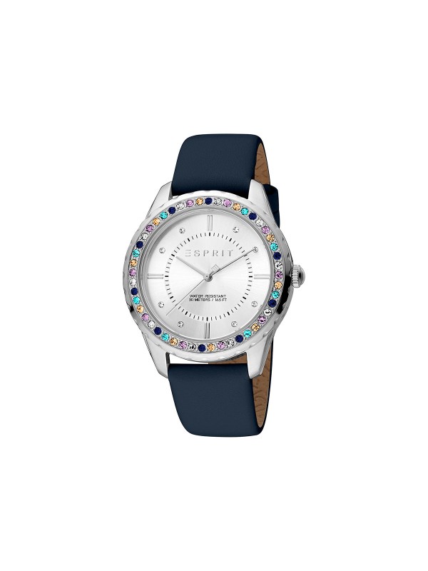 Esprit analogni ženski ručni sat - model kućišta u boji srebra i teget kožne narukvice, brzo i lako poručite putem S&L Jokić online prodavnice.